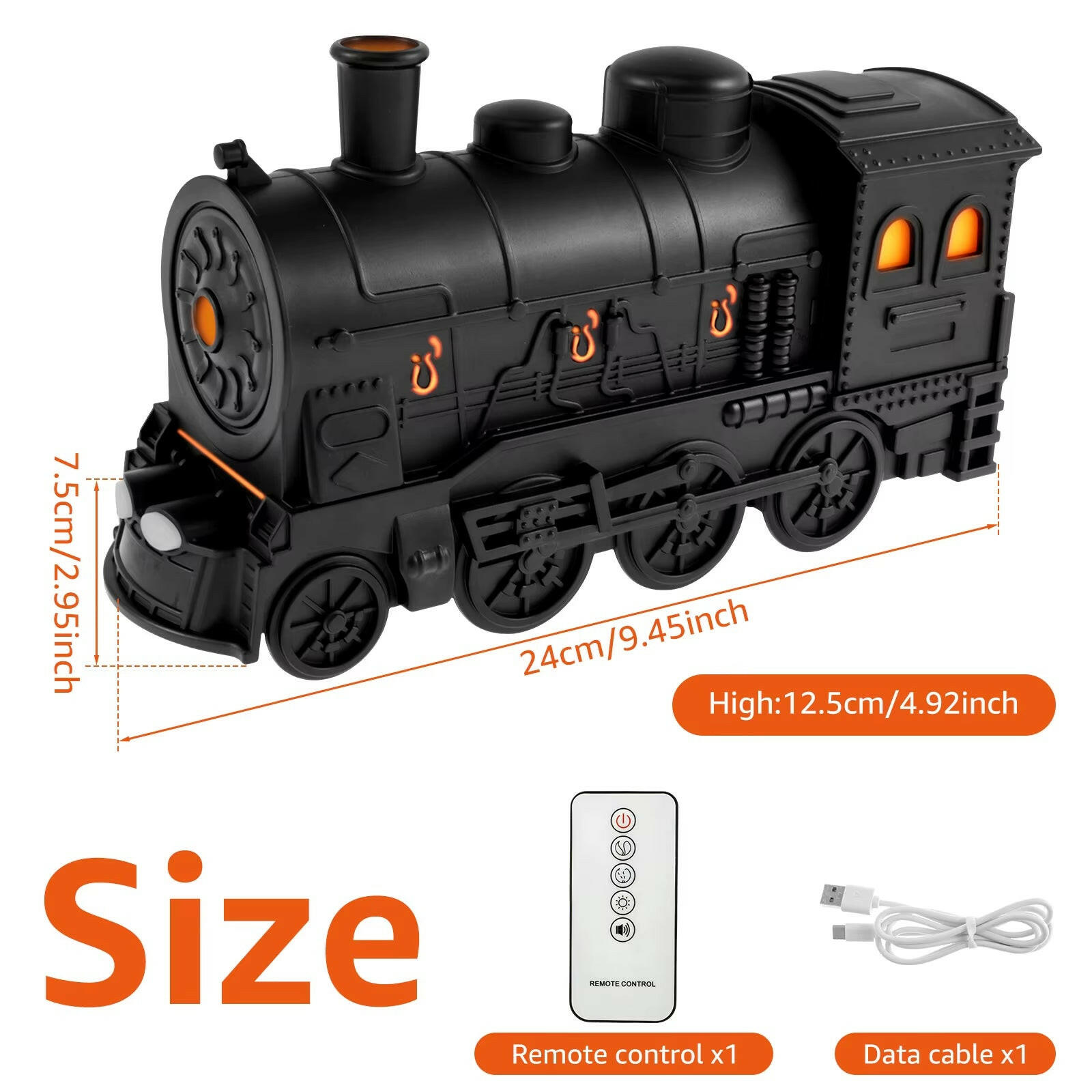 Steam Train Essential Oil Diffuser with Light 300Ml Train Humidifier Diffuser Ultra Quiet Train Humidifier Steam Train Diffuser